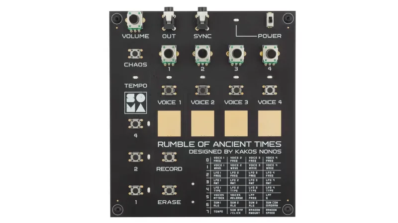 Soma Synths Rumble of Ancient Times: Umweltfreundlicher Synthesizer