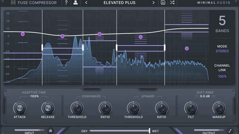 Minimal Audio Fuse Compressor: 6 Bänder für Dual-Kompression
