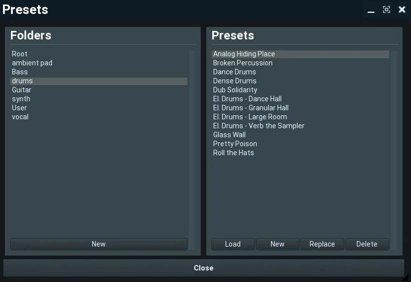 Presets enthalten in United Plugins Biverb