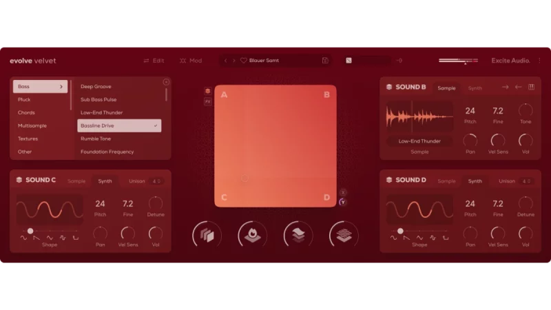 Excite Audio Evolve Velvet: Vier Engines für Nostalgie