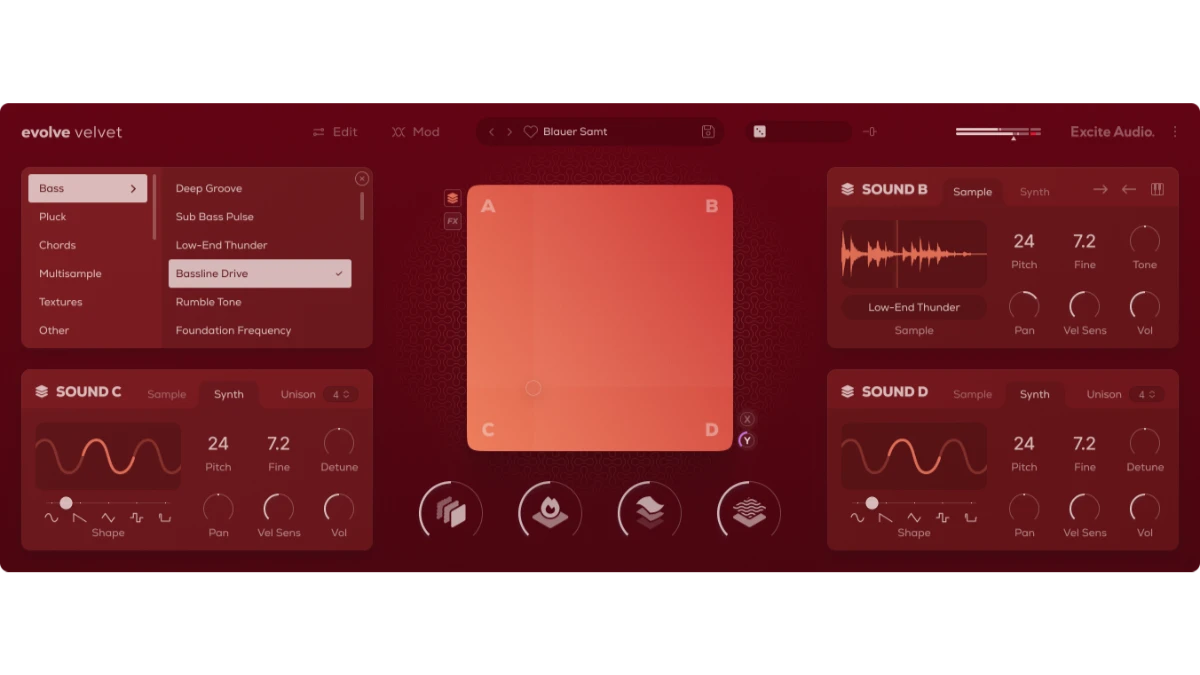 Excite Audio Evolve Velvet: Vier Engines für Nostalgie