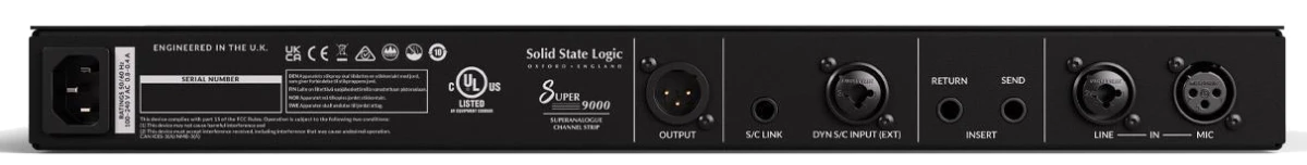 SSL Super 9000 Analog-Channelstrip Anschlüsse auf der Rückseite