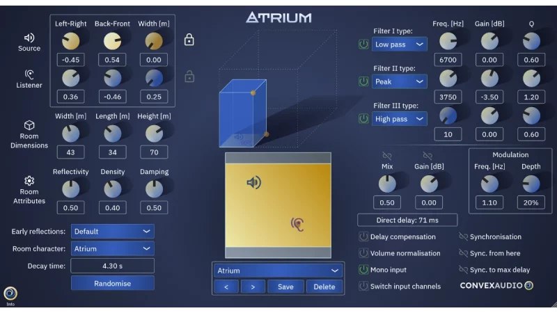 Convex Audio Atrium: Einzigartige Reverbs durch Raumsimulation