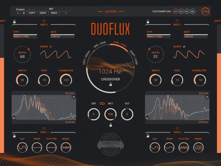 United Plugins Duoflux: 2 Engines, 4 Split-Modi