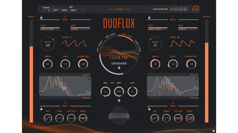 United Plugins Duoflux: 2 Engines, 4 Split-Modi