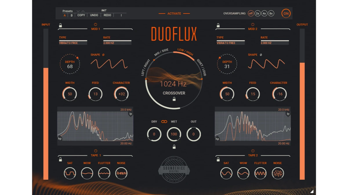 United Plugins Duoflux: 2 Engines, 4 Split-Modi