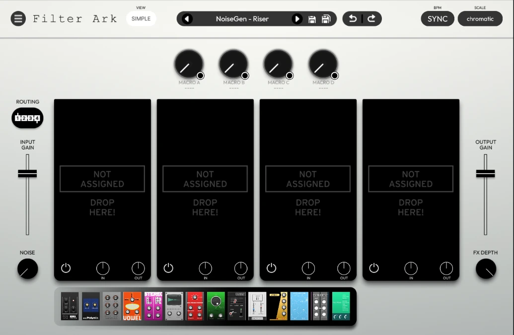 Die einfache Ansicht von Korg Filter Ark