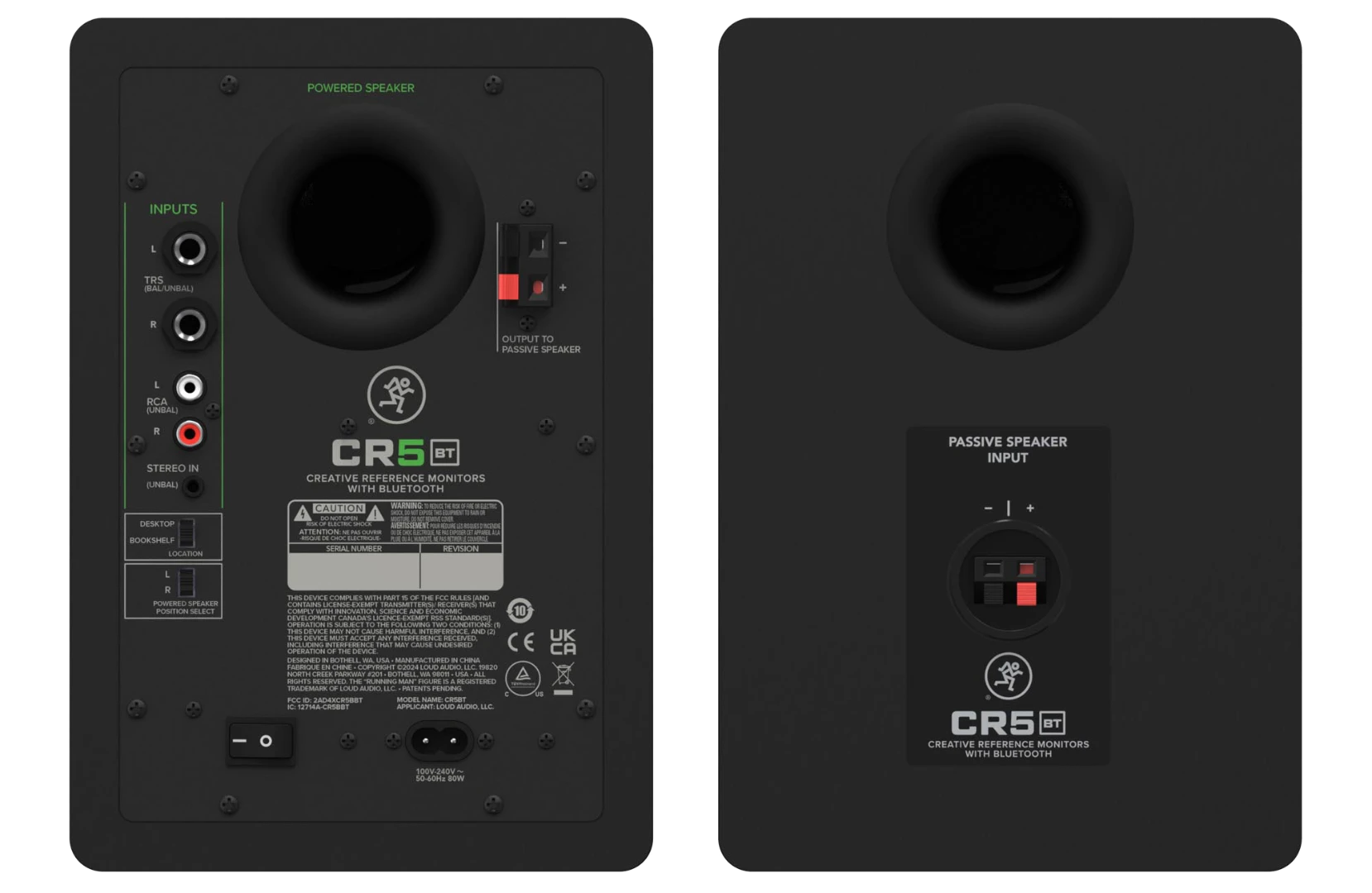 Anschlussfeld der Mackie CR5BT