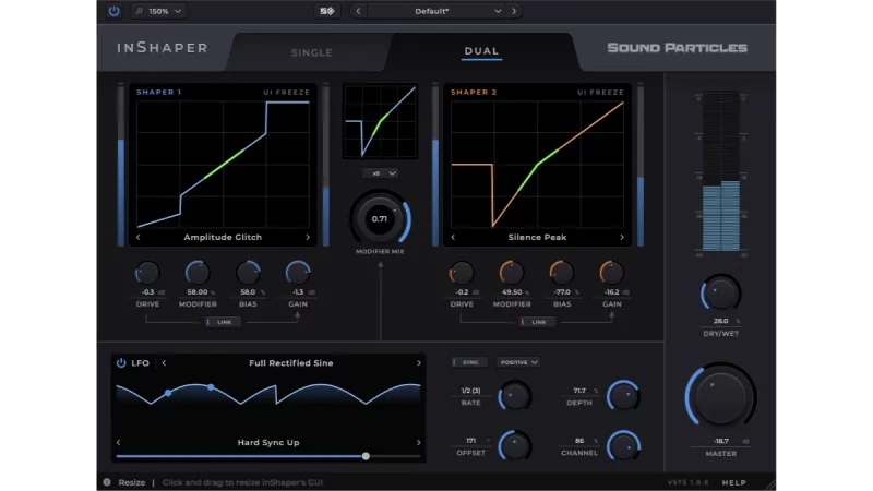 Sound Particles InShaper: Multichannel-Waveshaper mit Dual-Engine