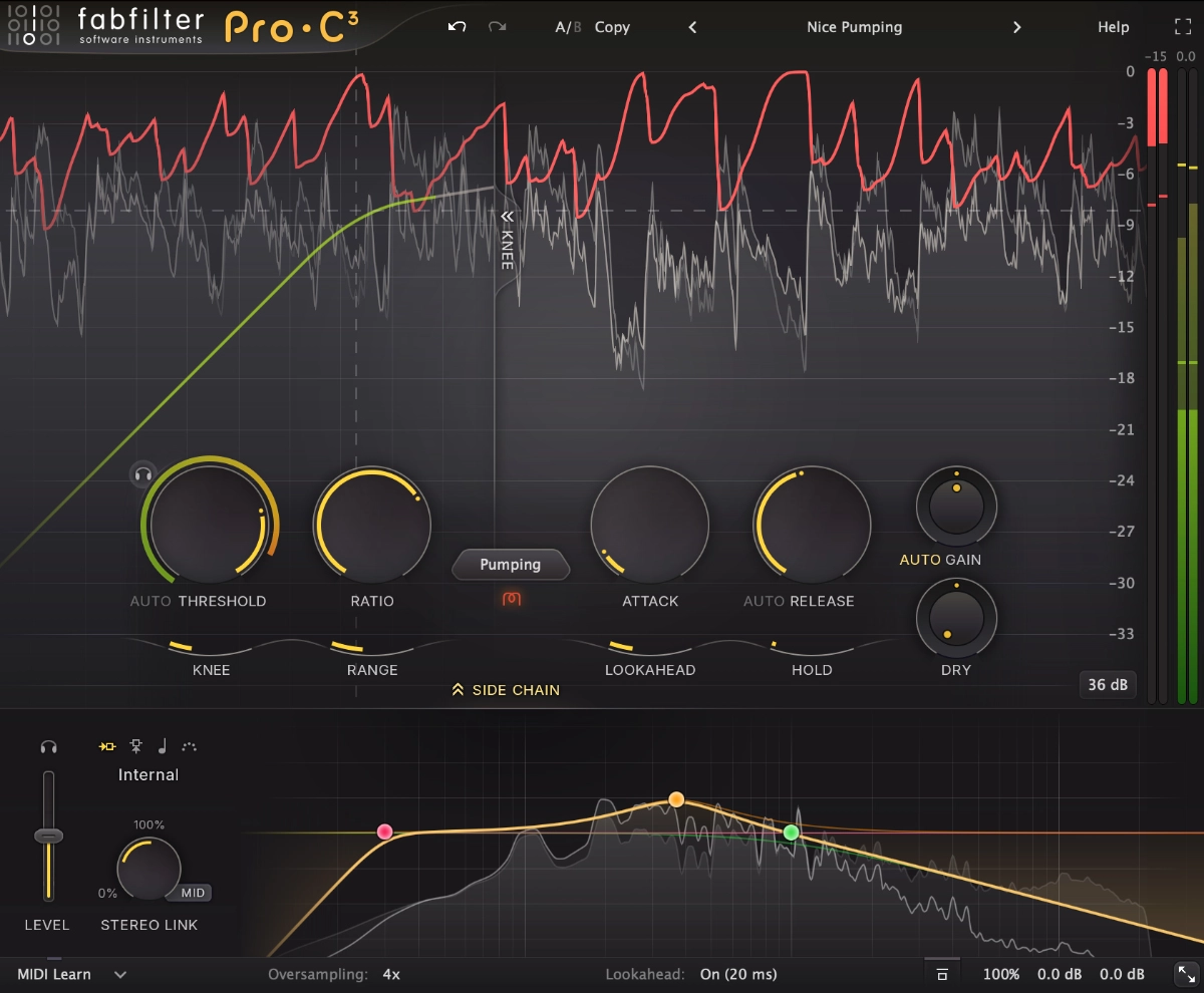 Fabfilter Pro-C 3 mit Sidechain-Ansicht