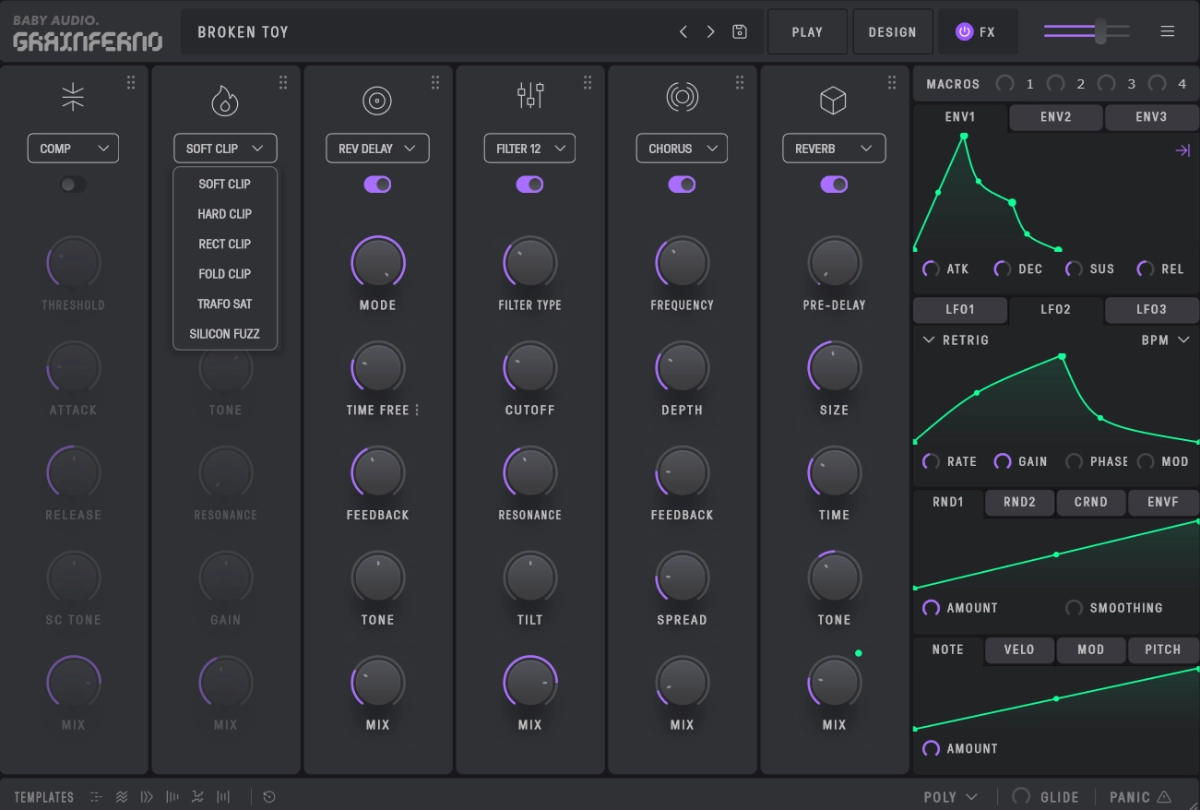 Baby Audio Grainferno Test Effektsektion mit Modulatoren