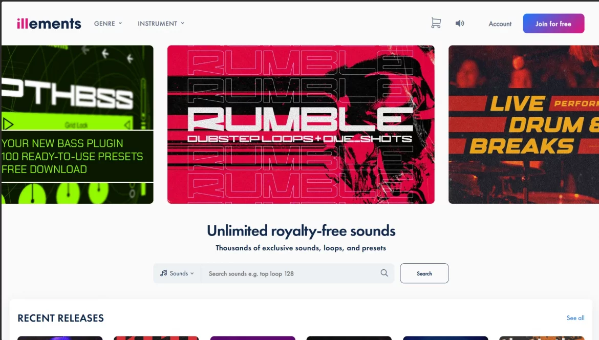 Illements Homepage Screenshot