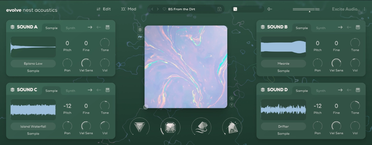 Excite Audio Evolve Nest Acoustics Basic GUI