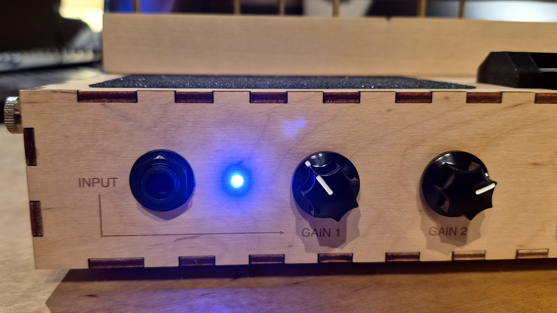 Leaf Audio Microphonic Soundbox mk2 Test Vorderansicht mit Gain